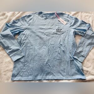 NWT vineyard Vines Women’s Hanukkah Icons Long Sleeve Pocket Tee Shirt Jake Blue